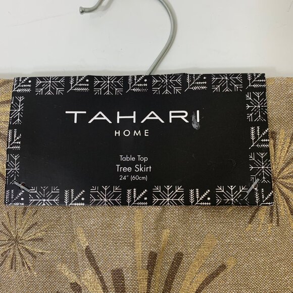 NEW Tahari Home Table Top Tree Skirt in Beige and Gold 24” - Picture 3 of 7